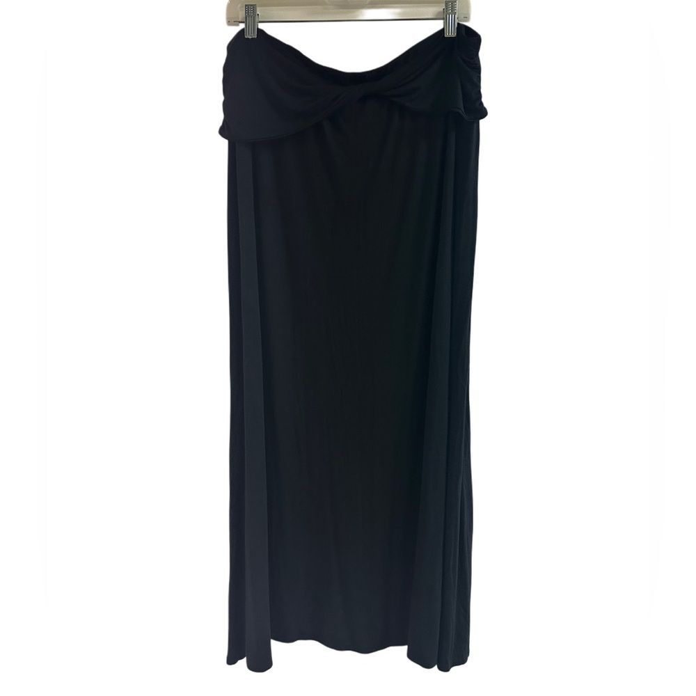 NWT New York & Company Black Maxi Skirt with Twist Front SZ XL
